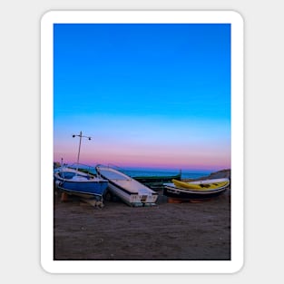 Summer Sunset Boats Sailing Beach Italy Sticker